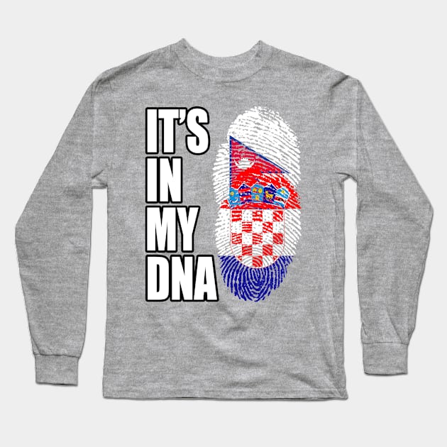 Croatian And Nepalese Mix DNA Flag Heritage Long Sleeve T-Shirt by Just Rep It!!